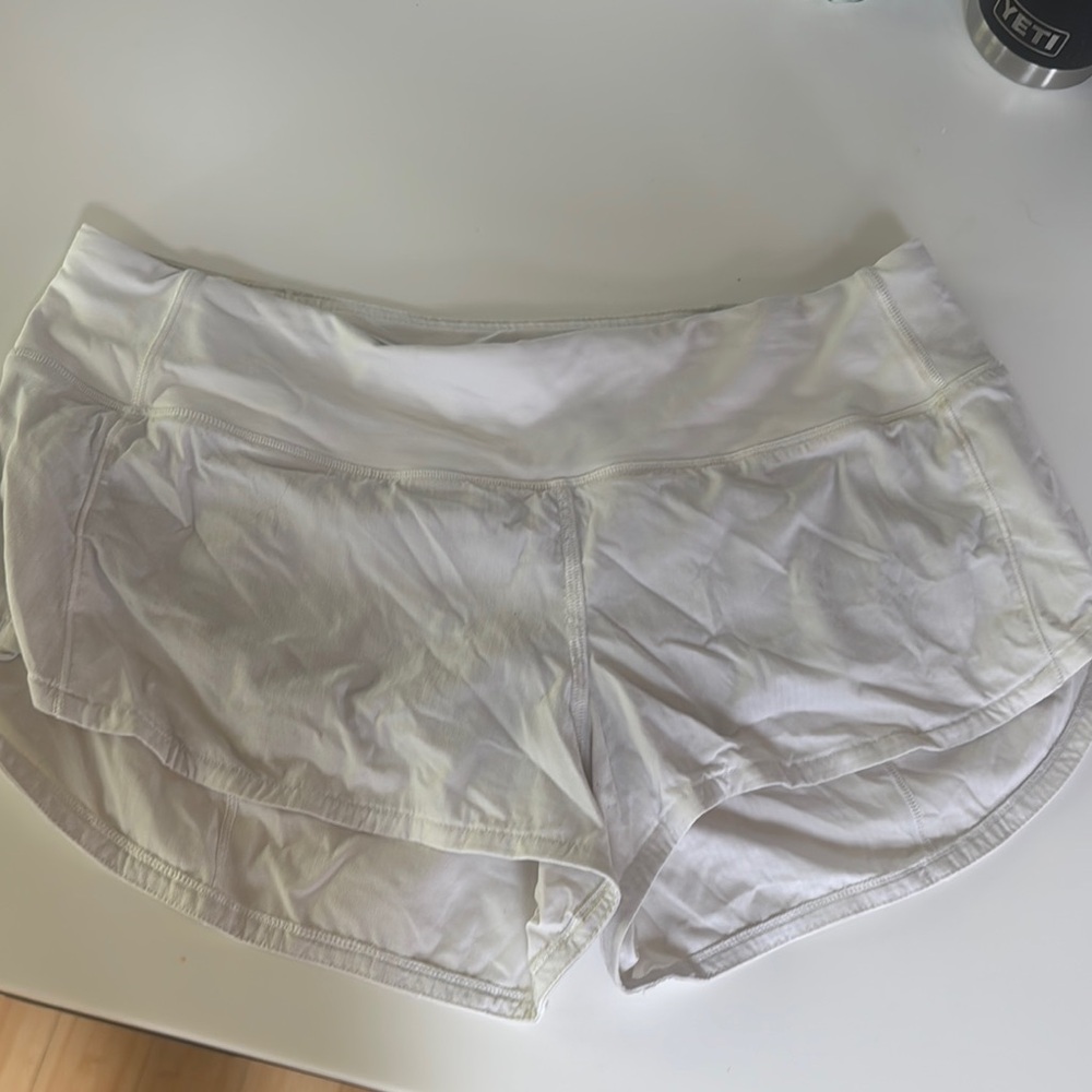 Lululemon Athletica White Lightweight Athletic Shorts